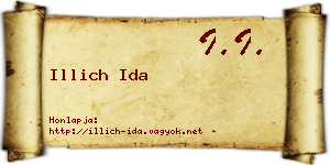Illich Ida névjegykártya